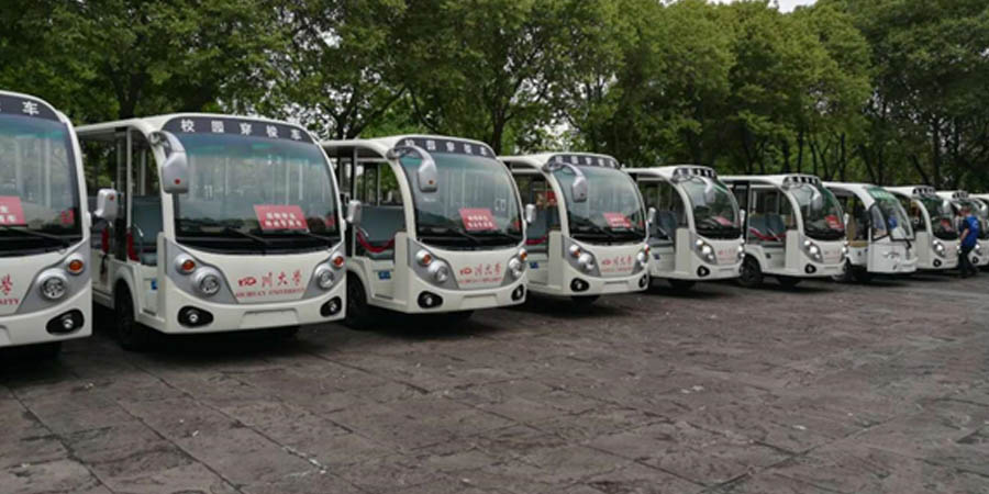 四川大学观光车客户案例图片