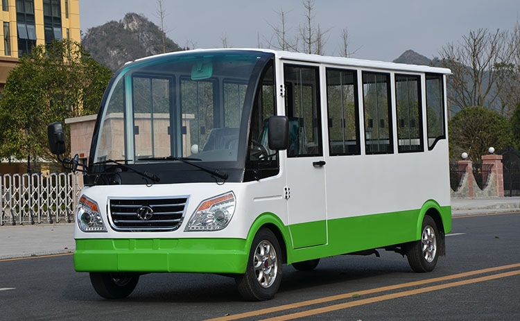 封闭式11座燃油观光车